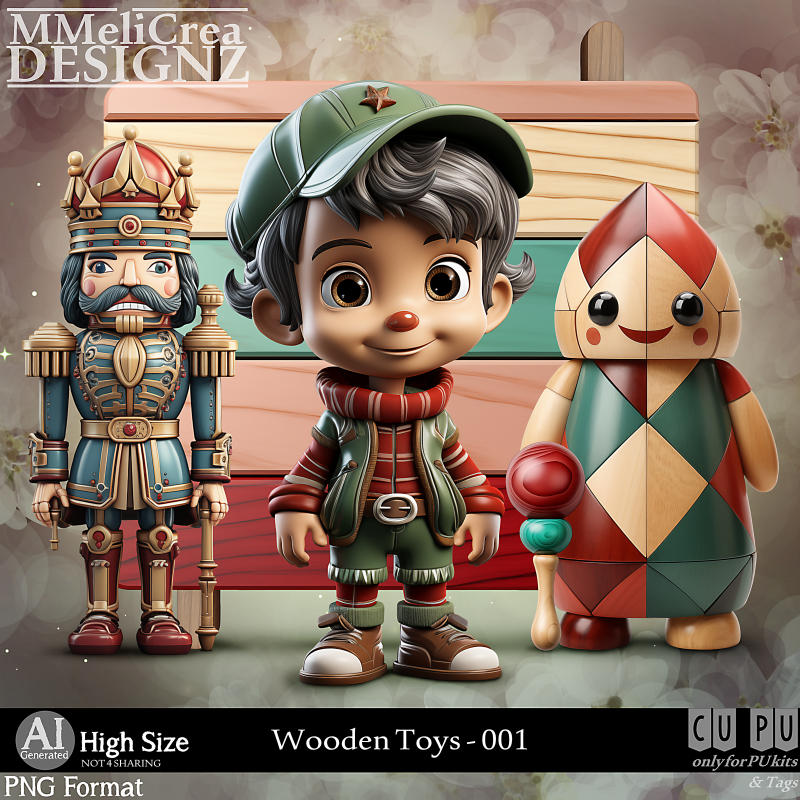 (image for) AI - Wooden Toys - CU001 (CU4PU/PNG/PACK)